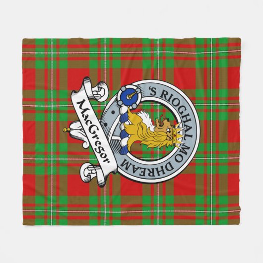 MacGregor Modern Clan Badge Tartan Pset Fleece Deken (Voorkant (Horizontaal))