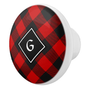 MacGregor Rob Roy Tartan Ceramic Knob. Keramische Knop