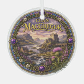 MacGregor Schotse Clan Glas Ornament (Voorkant)