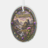 MacGregor Schotse Clan Glas Ornament (Voorkant links)