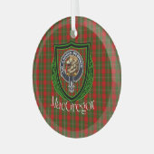 MacGregor Schotse Clan Tartan & Crest Glas Ornament (Voorkant links)