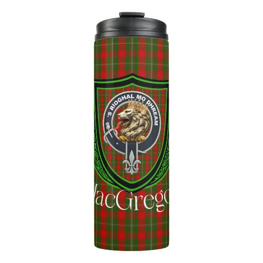 MacGregor Schotse Clan Tartan & Crest Thermosbeker (Voorkant)