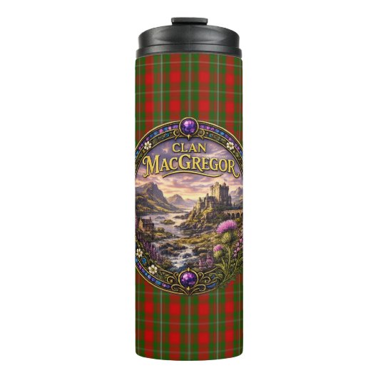 MacGregor Schotse Clan Tartan Thermosbeker (Voorkant)