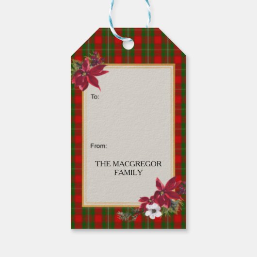 MacGregor Schotse Clan Tartan & Wapen Cadeaulabel (Achterkant)