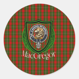 MacGregor Schotse Clan Tartan & Wapen Ronde Sticker