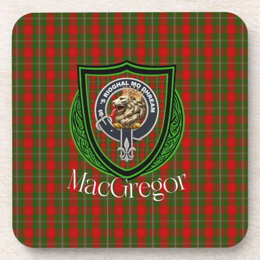 MacGregor Scottish Clan Tartan & Crest Bier Onderzetter (Voorkant)