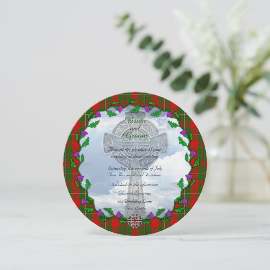 MacGregor Scottish Wedding Invitation Kaart (Staand voorkant)