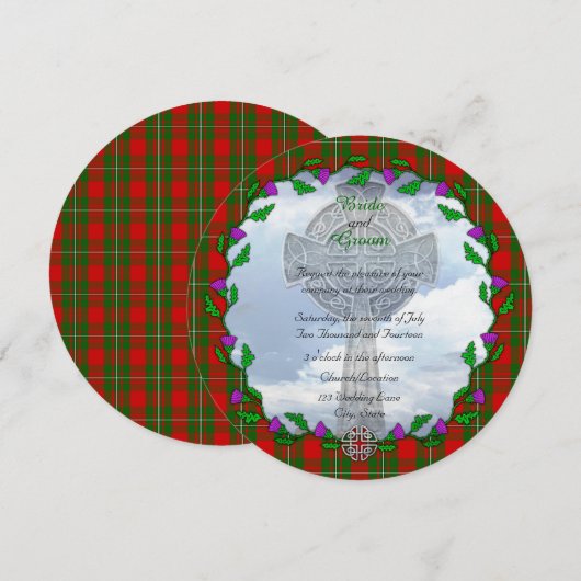 MacGregor Scottish Wedding Invitation Kaart (Voorkant / Achterkant)