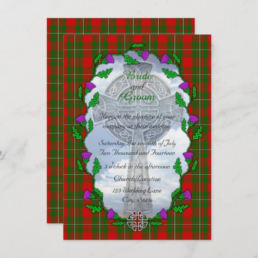 MacGregor Scottish Wedding Invitation Kaart (Voorkant / Achterkant)