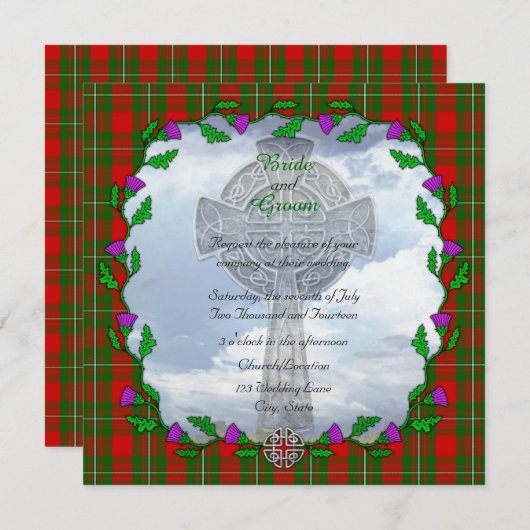 MacGregor Scottish Wedding Invitation Kaart (Voorkant / Achterkant)