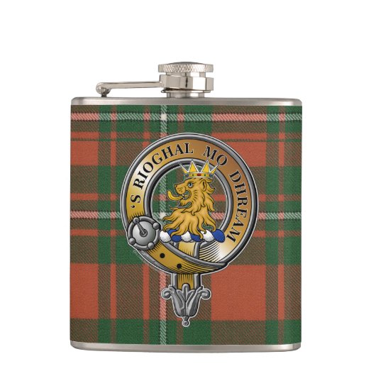 MacGregor Tartan & Badge Heupfles (Voorkant)