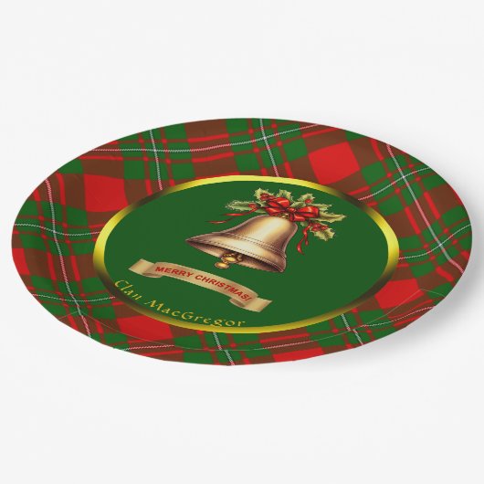 MacGregor Tartan Gepersonaliseerde Kerstmis Papieren Bordje (Gekanteld)