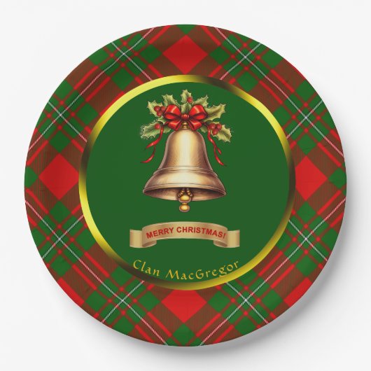 MacGregor Tartan Gepersonaliseerde Kerstmis Papieren Bordje (Voorkant)