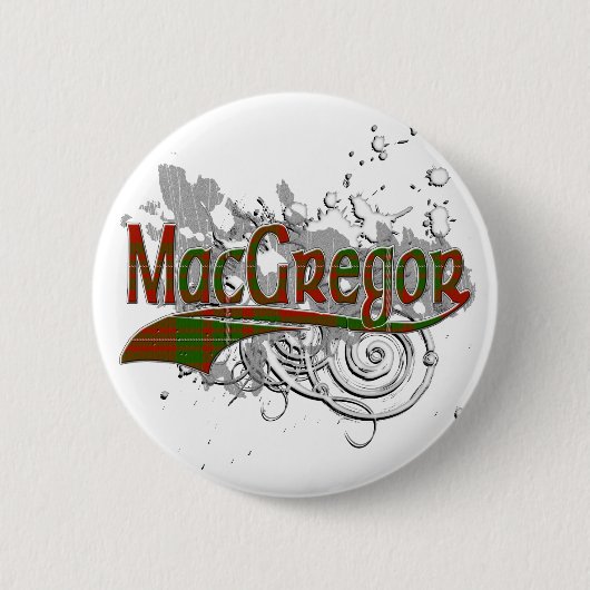 MacGregor Tartan Grunge Ronde Button 5,7 Cm (Voorkant)