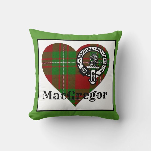 MacGregor Tartan Heart & Crest Sierkussen (Voorkant)