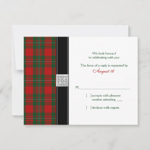 MacGregor Tartan Huwelijks Antwoordkaart RSVP Kaartje