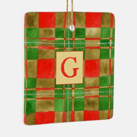 MACGREGOR TARTAN Keramisch Vierkant Ornament + Ini (Rechts)