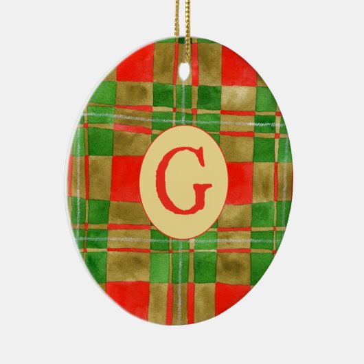 MACGREGOR TARTAN keramische cirkel Ornament + Init (Rechts)