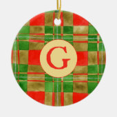 MACGREGOR TARTAN keramische cirkel Ornament + Init (Voorkant)