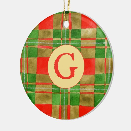 MACGREGOR TARTAN keramische cirkel Ornament + Init (Links)