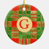 MACGREGOR TARTAN keramische cirkel Ornament + Init (Achterkant)