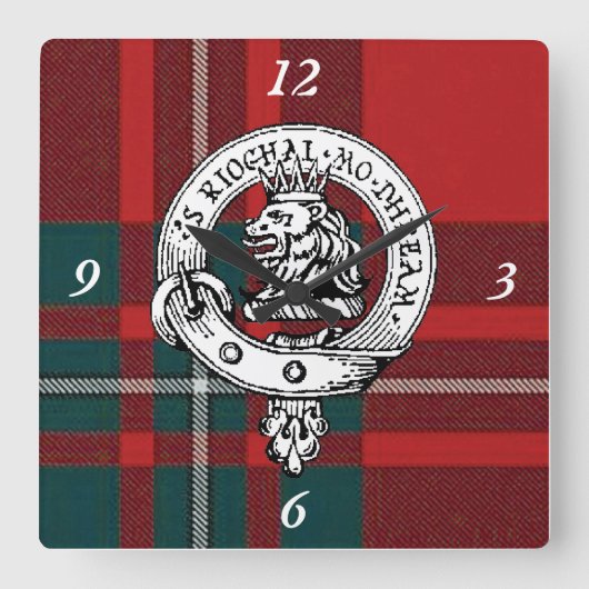 MacGregor Tartan-klok Vierkante Klok (Voorkant)