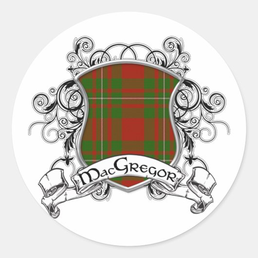 MacGregor Tartan Shield Ronde Sticker (Voorkant)