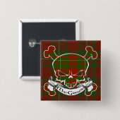 MacGregor Tartan Skull Vierkante Button 5,1 Cm (Voorkant /achterkant)