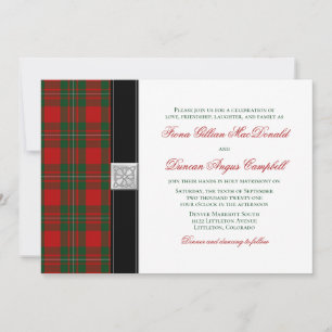 MacGregor Tartan Wedding Invitation Kaart