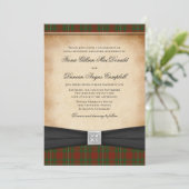 MacGregor van Cardney Tartan Wedding Invitation Kaart (Staand voorkant)