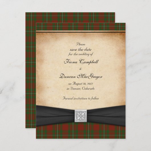 MacGregor van Cardney Wedding Save the Date (Voorkant / Achterkant)