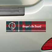 MacGregorRed1, Gregor Badge, Gregor's aan boord! Bumpersticker (Op auto)
