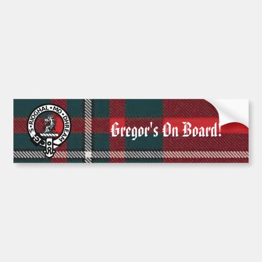 MacGregorRed1, Gregor Badge, Gregor's aan boord! Bumpersticker (Voorkant)
