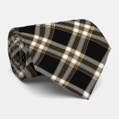 MacGuinness Tartan Black en Tan Irish Pset Stropdas (Opgerold)