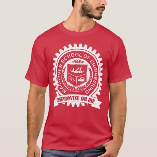 Macgyver School Of Engineering Improviseer Of Ster T-shirt (Voorkant)
