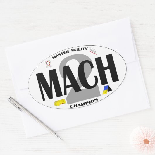 MACH 2 Dog Agility titel sticker (Envelop)