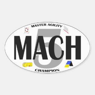 MACH 5 Dog Agility Titel Sticker