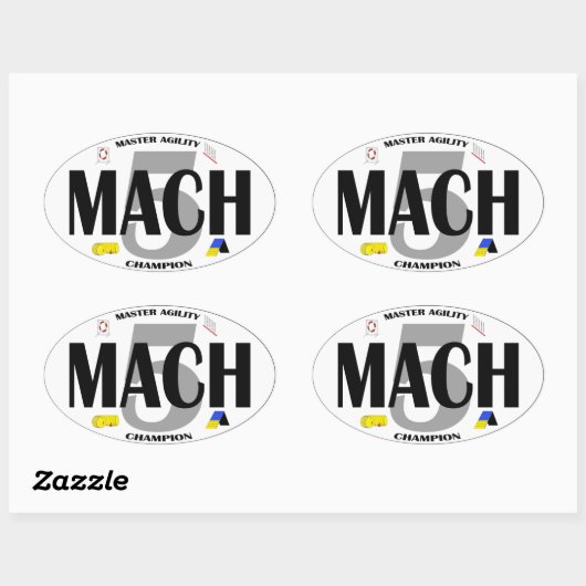 MACH 5 Dog Agility Titel Sticker (Vel)