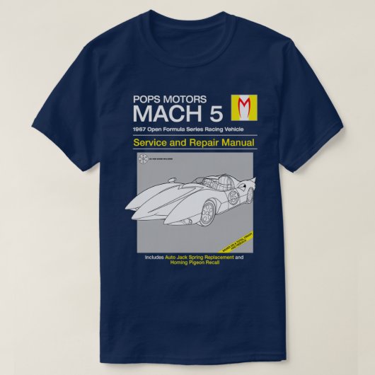 Mach 5 Service en reparatie T-shirt (Design voorkant)