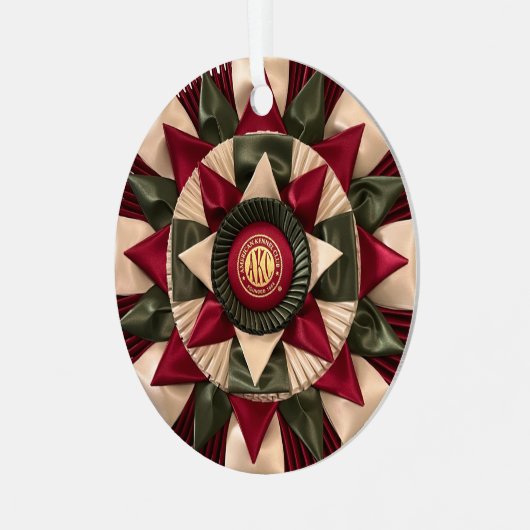 MACH Hond Agility Rosette Aangepaste Kerstmis Metalen Ornament (Voorkant links)