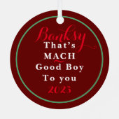 MACH Hond Agility Rosette Aangepaste Kerstmis Metalen Ornament (Achterkant)