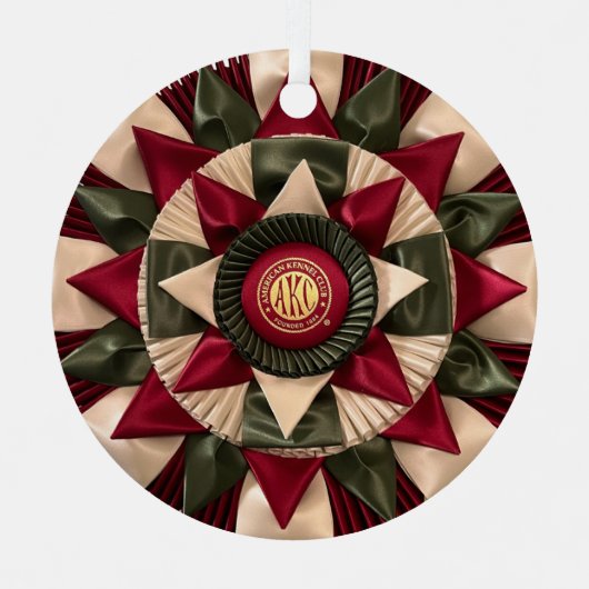 MACH Hond Agility Rosette Aangepaste Kerstmis Metalen Ornament (Voorkant)