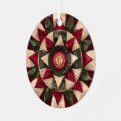 MACH Hond Rosette Aangepaste Kerstmis Metalen Ornament (Voorkant links)