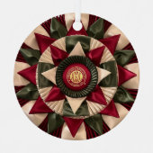 MACH Hond Rosette Aangepaste Kerstmis Metalen Ornament (Voorkant)