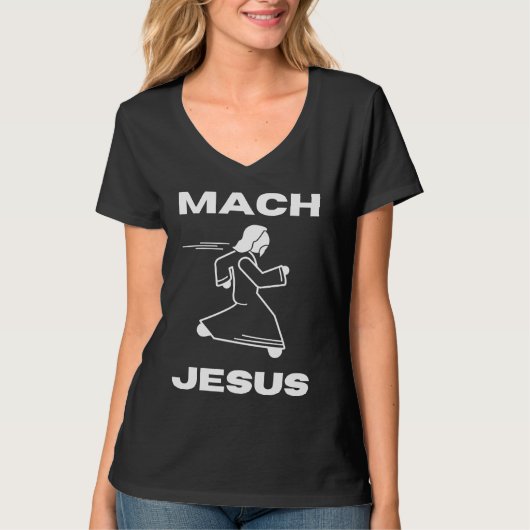 Mach Jesus  Jesus Running Religious Christian T-shirt (Voorkant)
