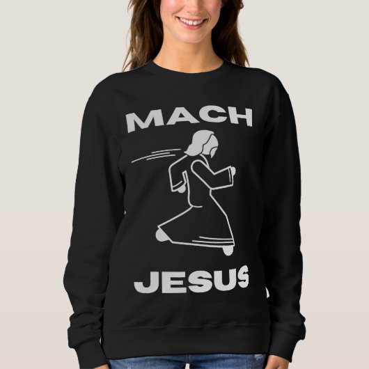 Mach Jesus Jesus Running Religious Christian Trui (Voorkant)