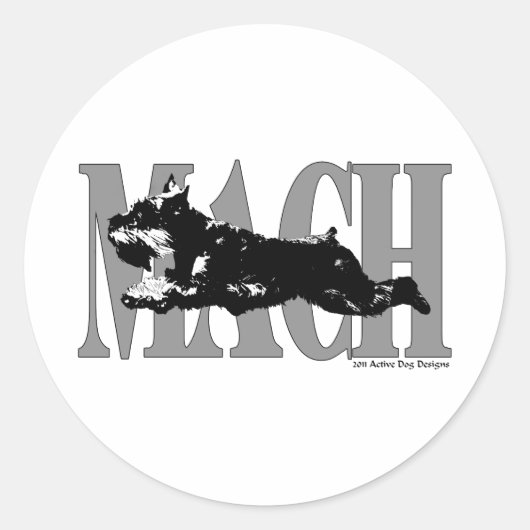 MACH Schnauzer Ronde Sticker (Voorkant)