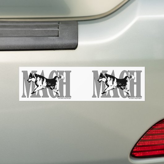 MACH Siberian Husky Bumpersticker (Op auto)