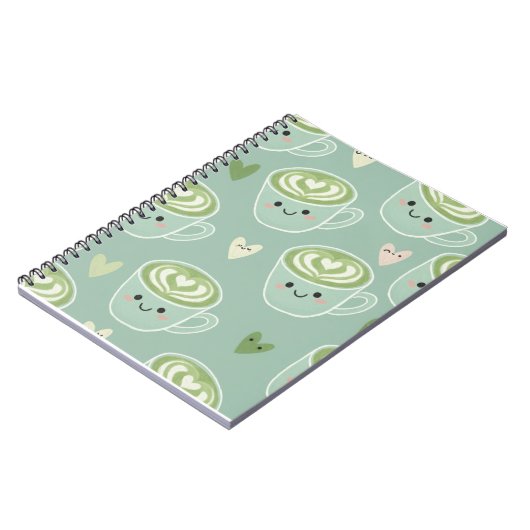 Macha Latte Art Spiral Notebook Notitieboek (Linkerzijde)
