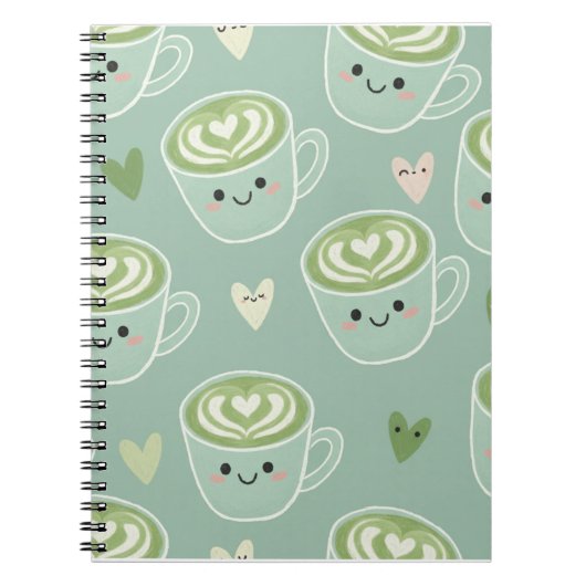 Macha Latte Art Spiral Notebook Notitieboek (Voorkant)